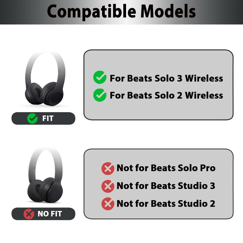 Adhiper Solo3 Earpads Replacement, Ear Pads Cushions Compatible with Beats Solo 2 & Solo 3 Wireless On-Ear Headphones, Solo2 Solo3 Earpads with Soft Memory Foam & Protein Leather(Silk Satin Gold) - Image 2